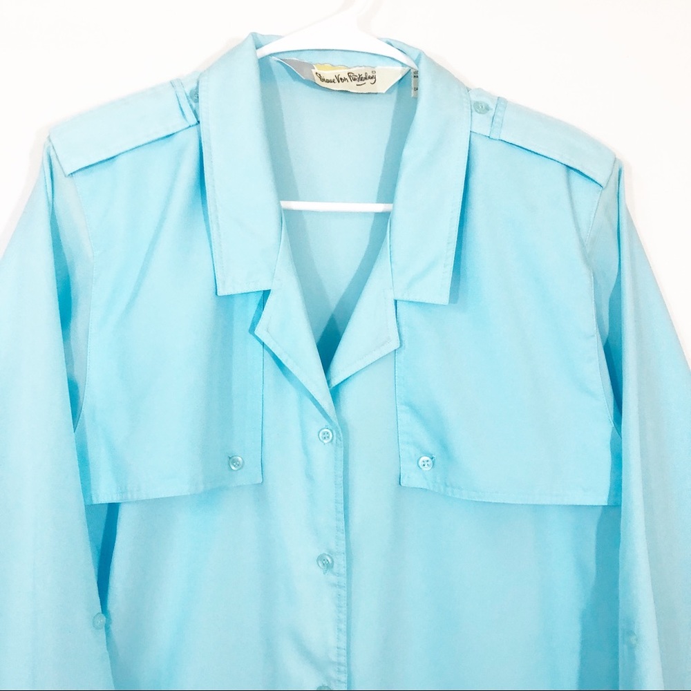 VINTAGE DIANE VON FURSTENBERG BUTTON DOWN SHIRT - Picture 2 of 7